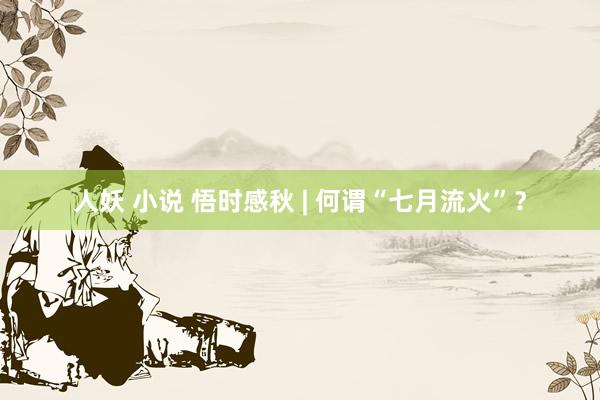 人妖 小说 悟时感秋 | 何谓“七月流火”？